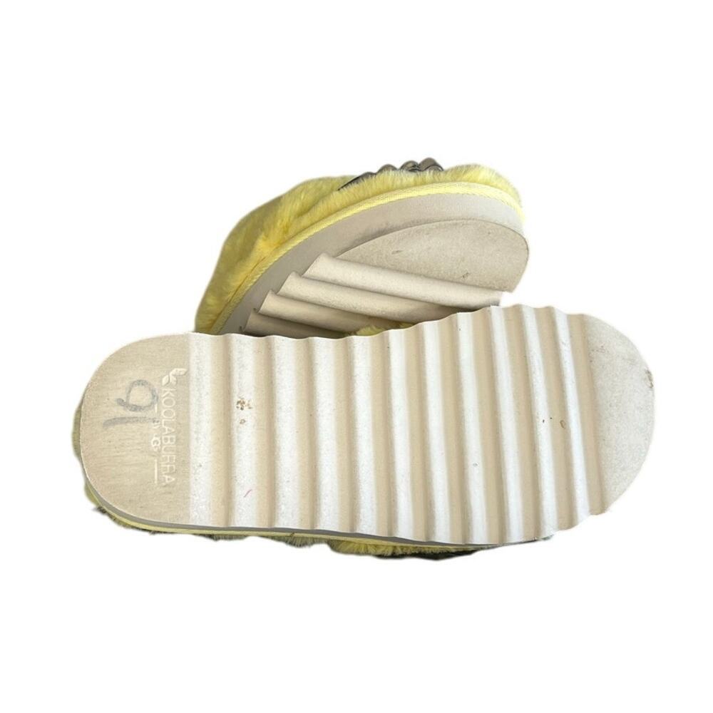 Koolaburra‎ by UGG Fluff Yeah Slip On Sandals Size 4 Yellow White - Picture 5 of 5